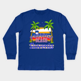 Paradise Beach Slovenia Vacation Holiday Kids Long Sleeve T-Shirt